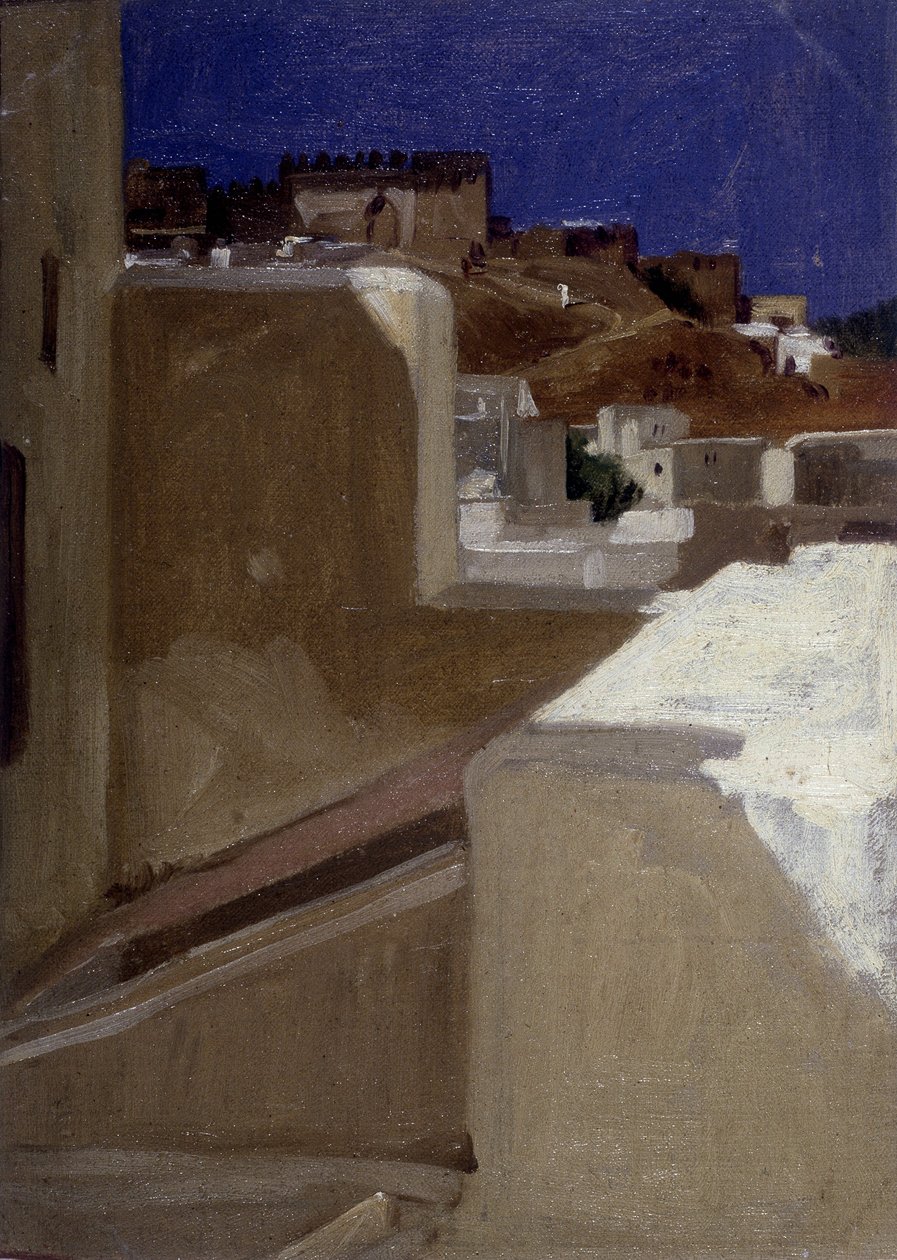 Vista do casbah (kasbah) do meu terraço por Lecomte du Nouy (1842-1923), Tânger de Jean Jules Antoine Lecomte du Nouy