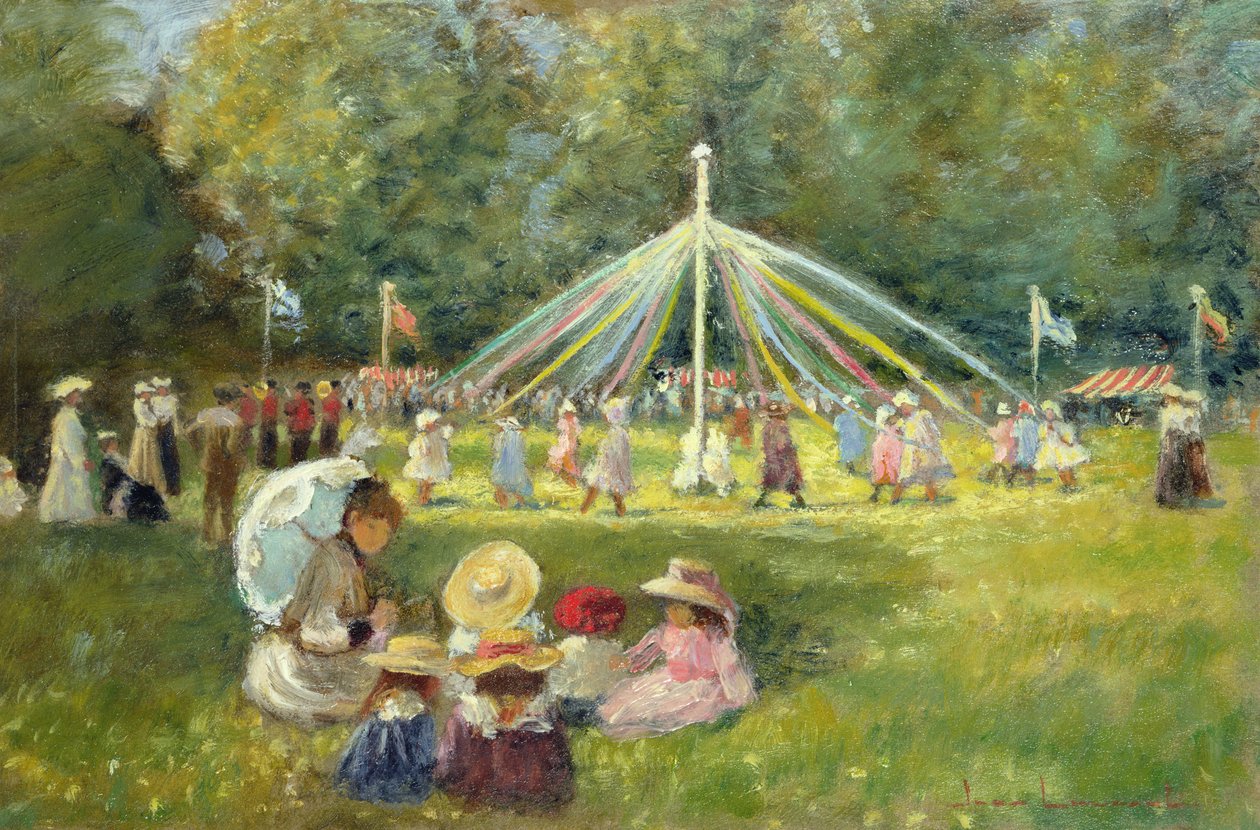 Na Fete (óleo sobre tela) de Jean Laurent