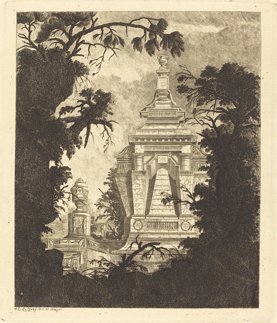 Tumba com urna funerária de Jean Laurent Legeay