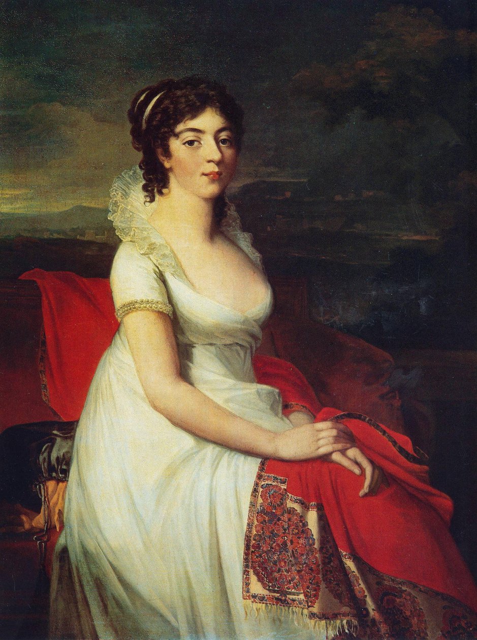 Retrato da princesa Yelizaveta Shakhovskaya de Jean Laurent Mosnier