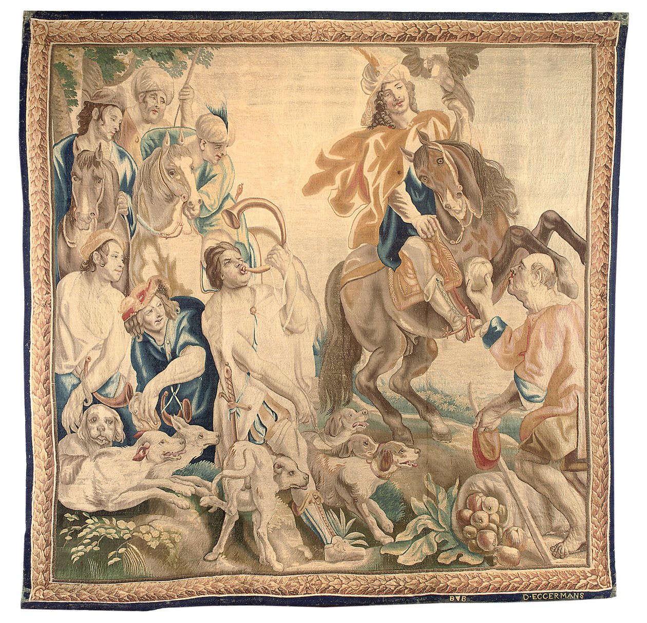 Tapeçaria de Bruxelas de um conjunto de seis, c.1650 (lã e seda) de Jean Le and Eggermans Daniel II Clerc