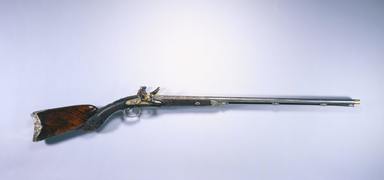 Pistola Desportiva Flintlock de dois canos de Napoleão I Bonaparte de Jean Le Page