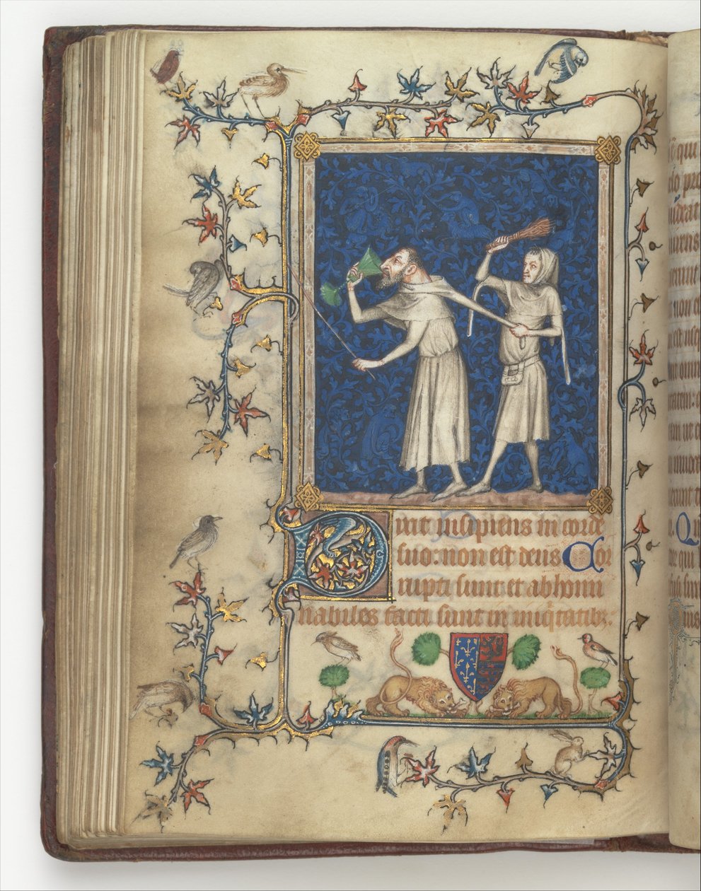 O Livro de Oração de Bonne de Luxemburgo, Duquesa da Normandia f.83v, antes de 1349 (manuscrito) de Jean Le and workshop Noir