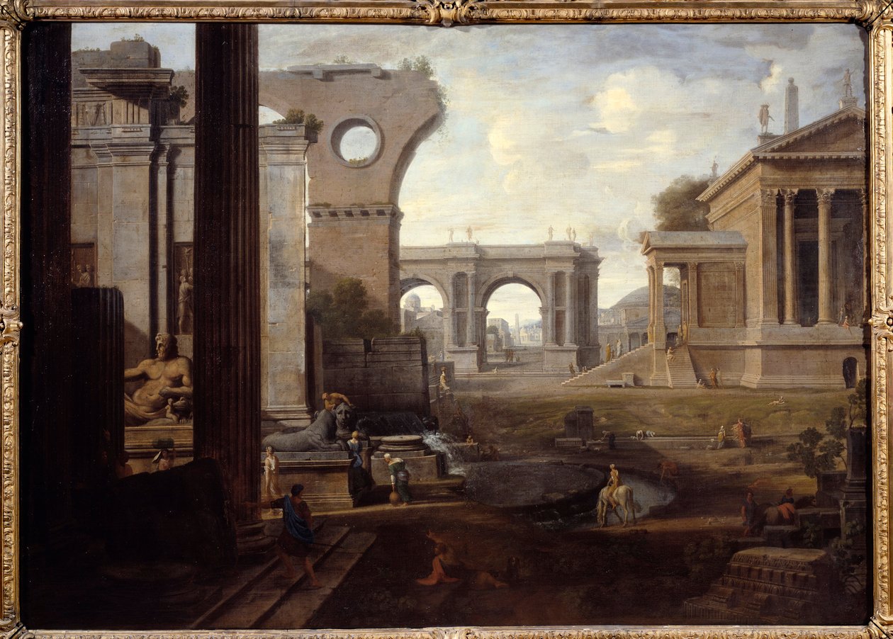 Ruínas antigas. Pintura de Jean Lemaire (1598 - 1659) de Jean Lemaire