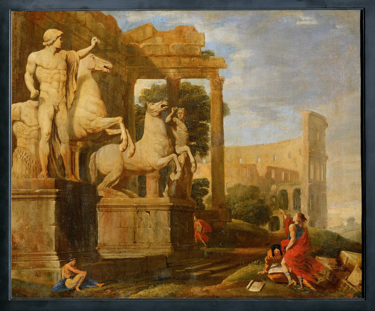 Paisagem com os Dioscuri ... (pintura sobre tela) de Jean Lemaire