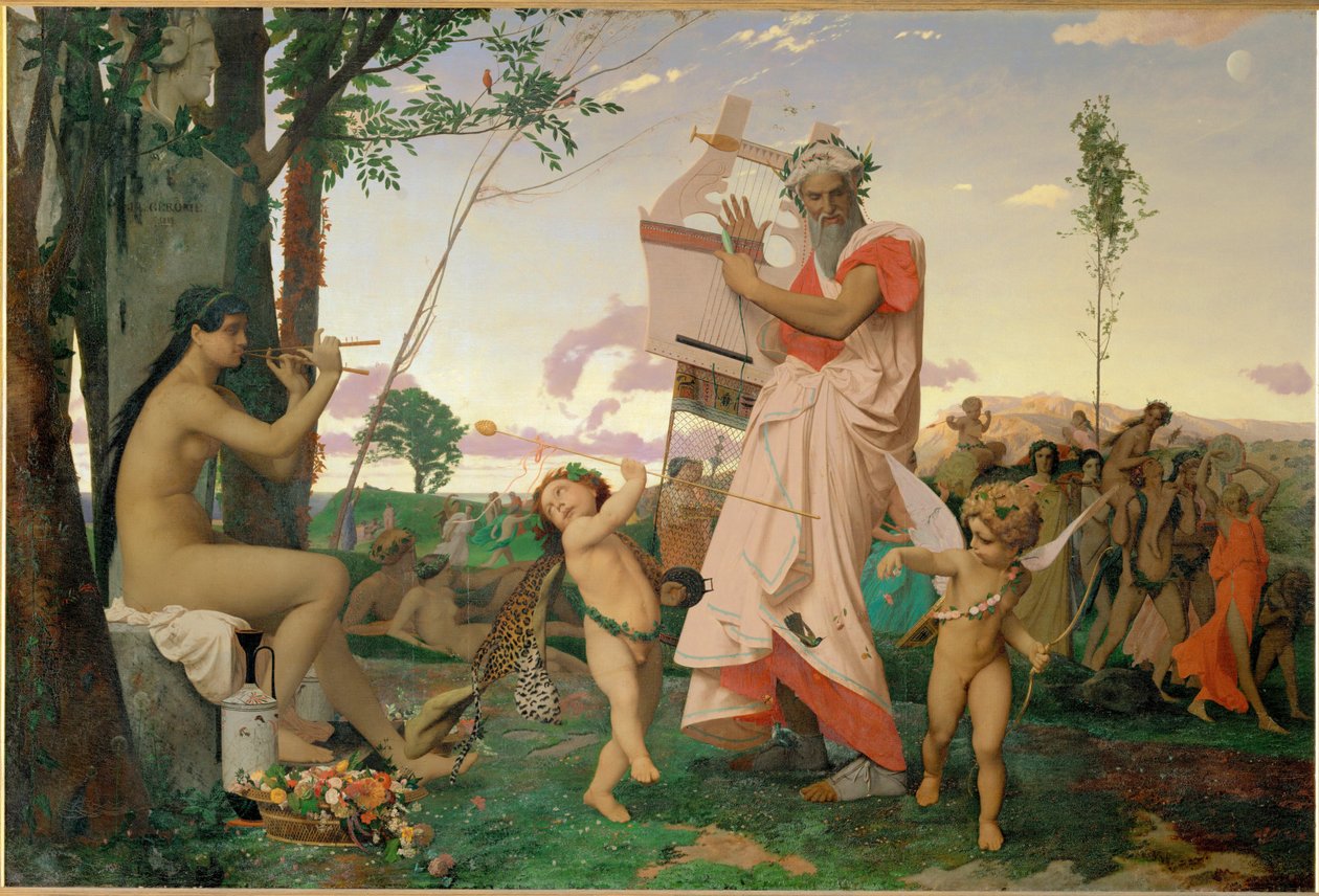Anacreonte, Baco e o Amor (pintura sobre tela) de Jean Leon Gerome