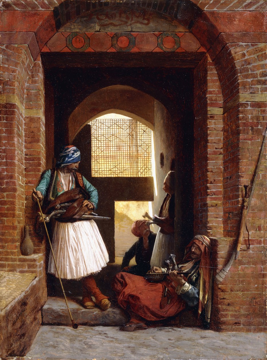 Guarda-costas de Arnaut no Cairo, 1861 de Jean Leon Gerome