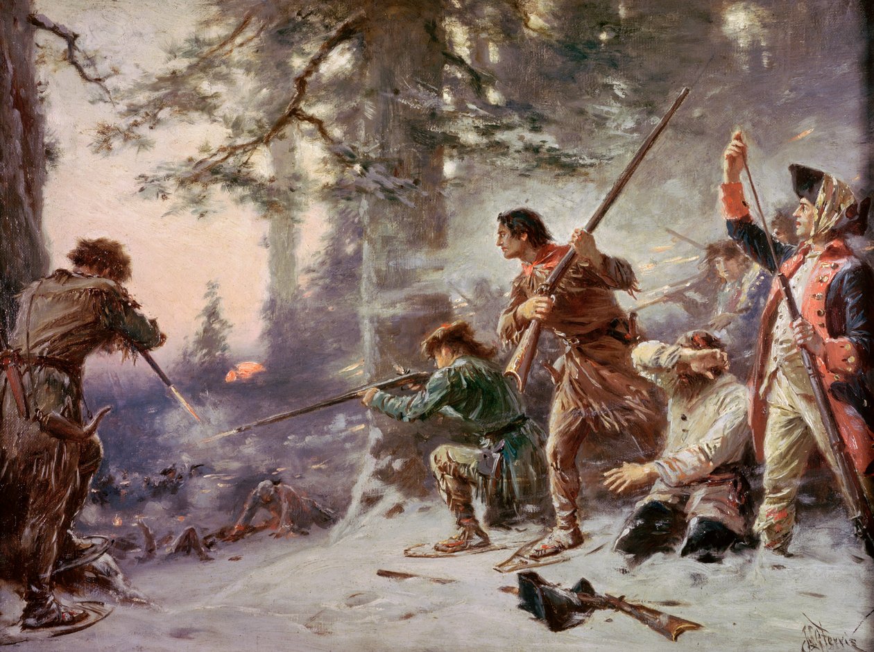 Batalha em Snowshoes 1757 de Jean Leon Gerome