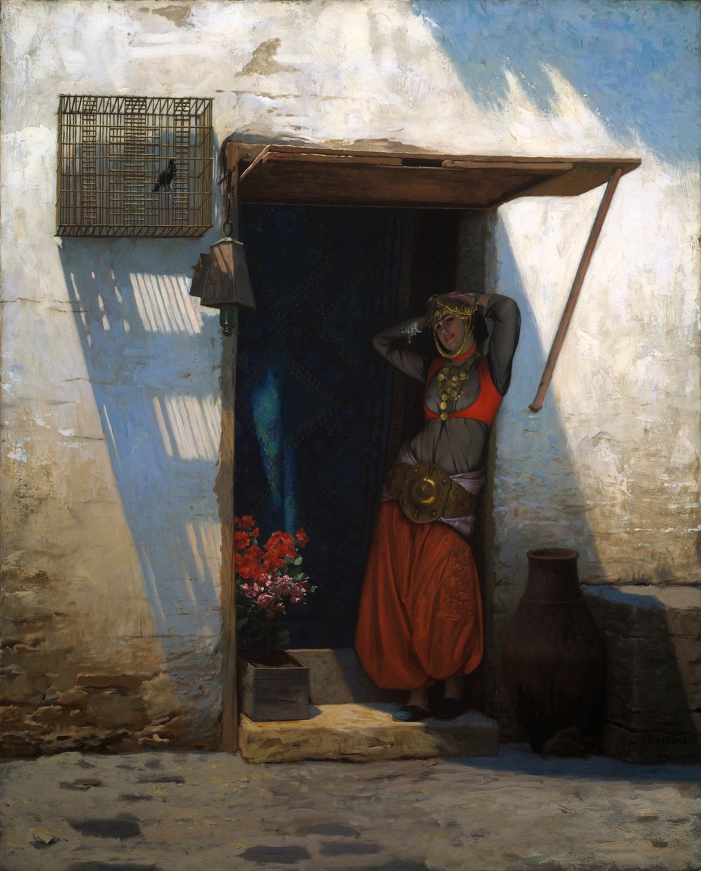 Mulher do Cairo à sua porta de Jean Leon Gerome