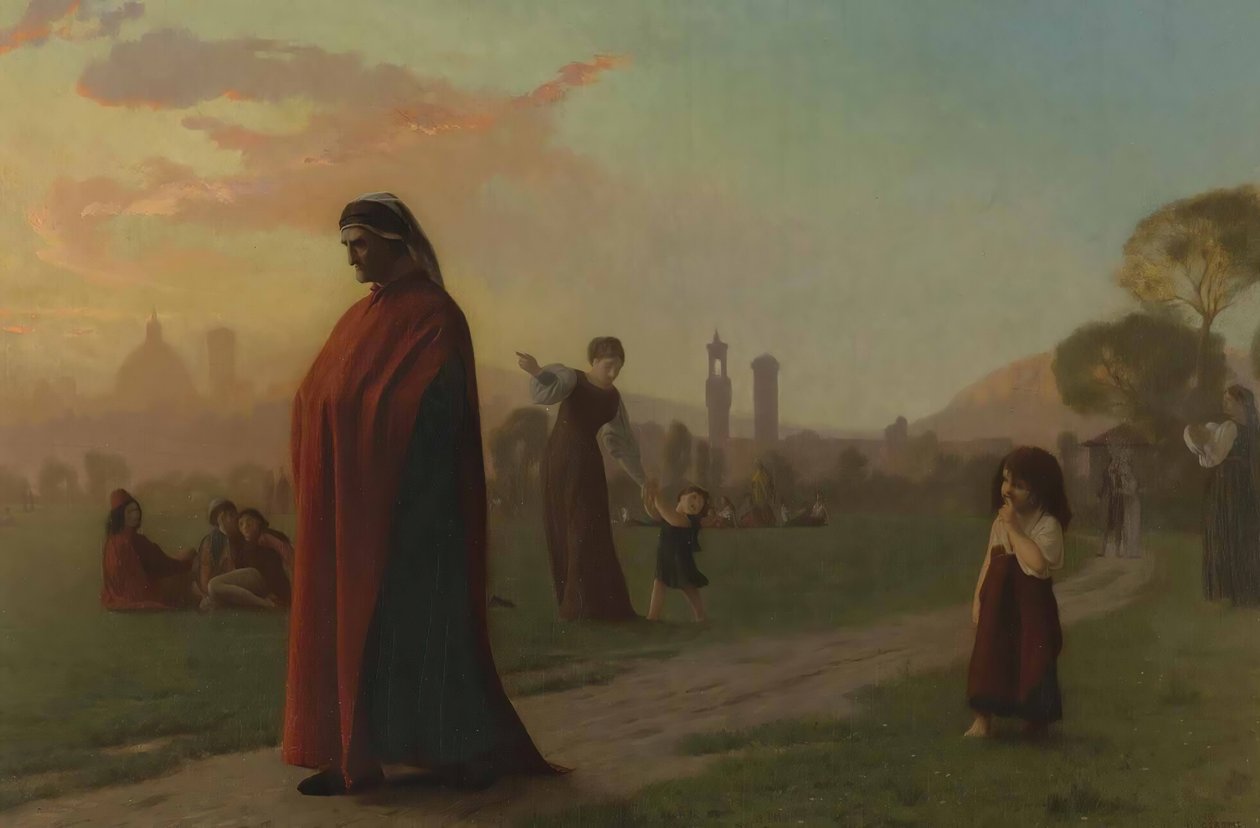 Dante ele viu o inferno, 1864. de Jean Leon Gerome
