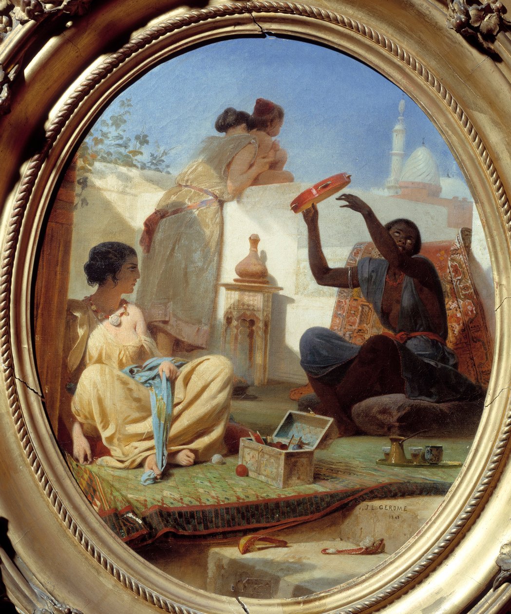 No terraço. Pintura de Jean Leon Gerome (1824-1904) de Jean Leon Gerome