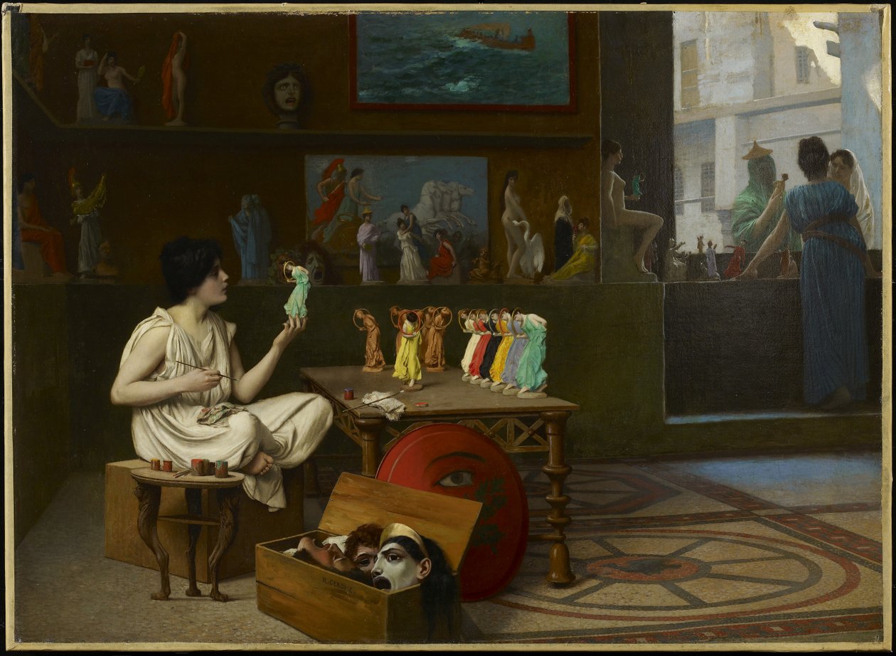 O pintor cerâmica antiga: vidas modelagem e respira pintura de 1893 de Jean Leon Gerome