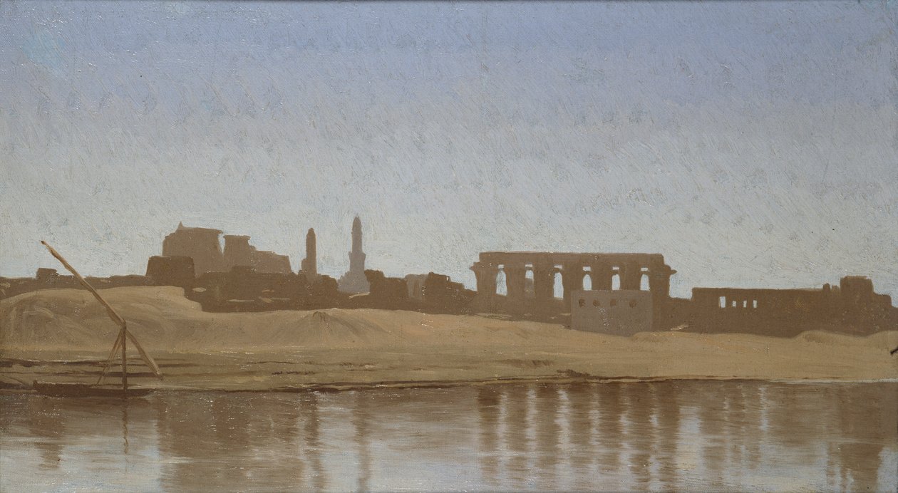 Vista do Nilo em Luxor, 1857 de Jean Leon Gerome