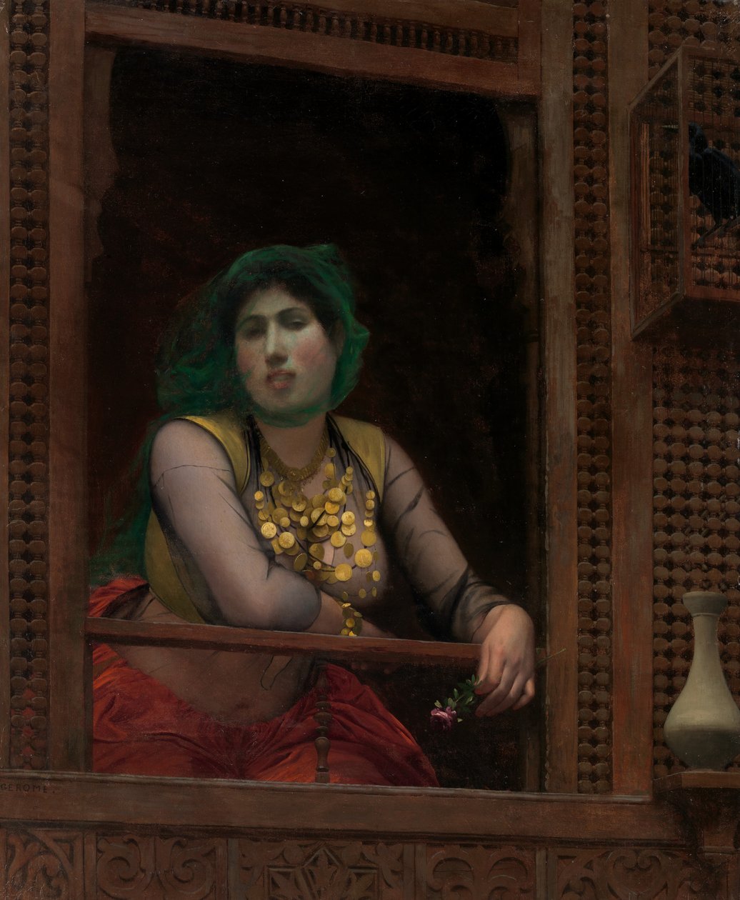 Mulher em um balcão, 1887-88. de Jean Leon Gerome