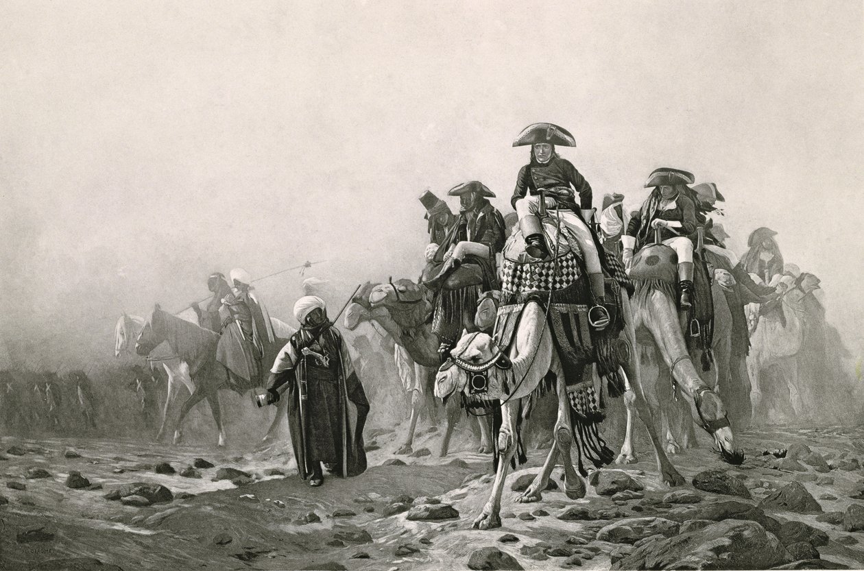 General Bonaparte no Egito, de Uma coleção de obras de Jean-Leon Gerome em 100 fotos, 1881 (fotogravura) (ver também 183490) de Jean Leon after Gerome