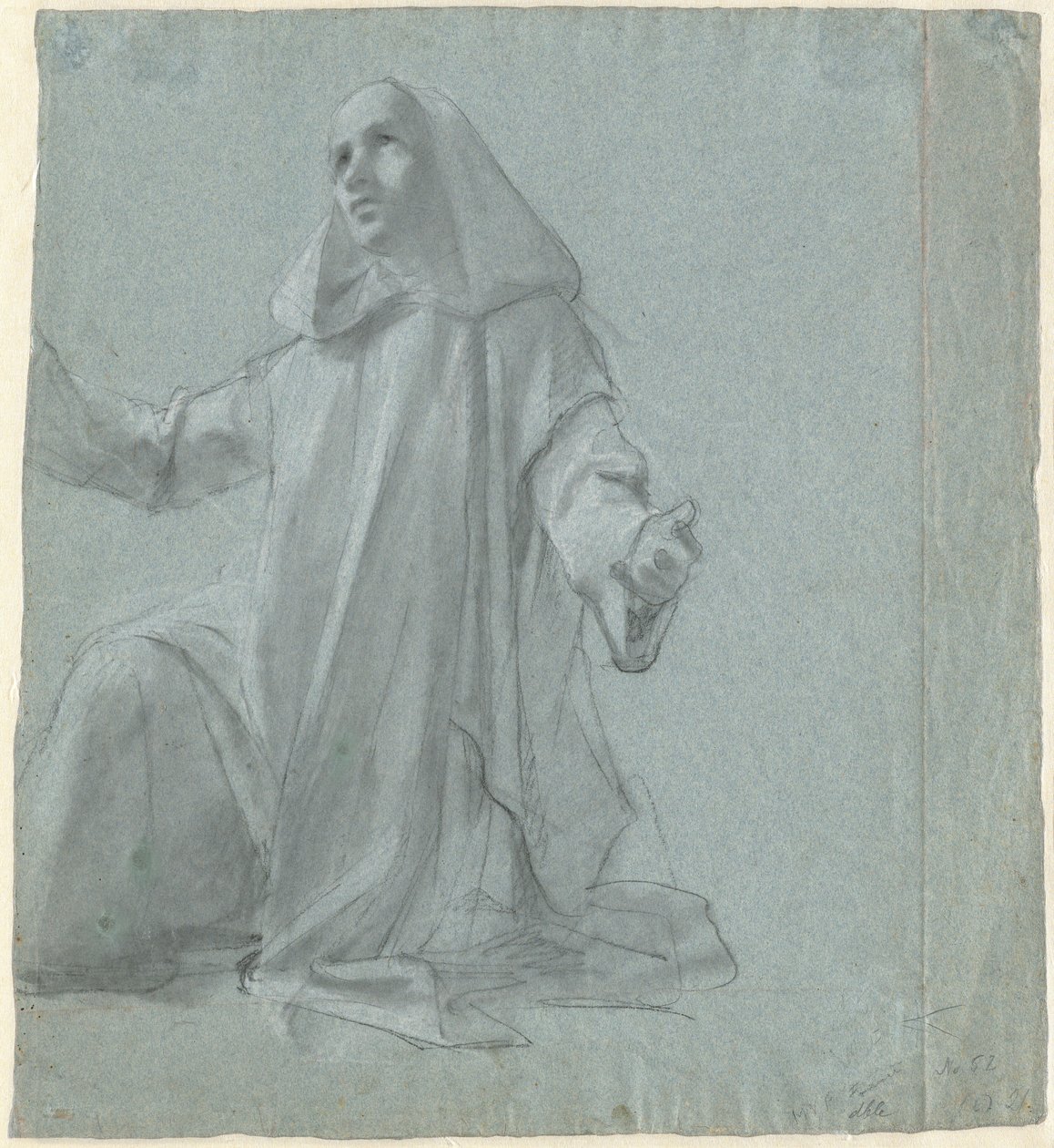 Um jovem sacerdote ajoelhado de Jean Leonard Lugardon