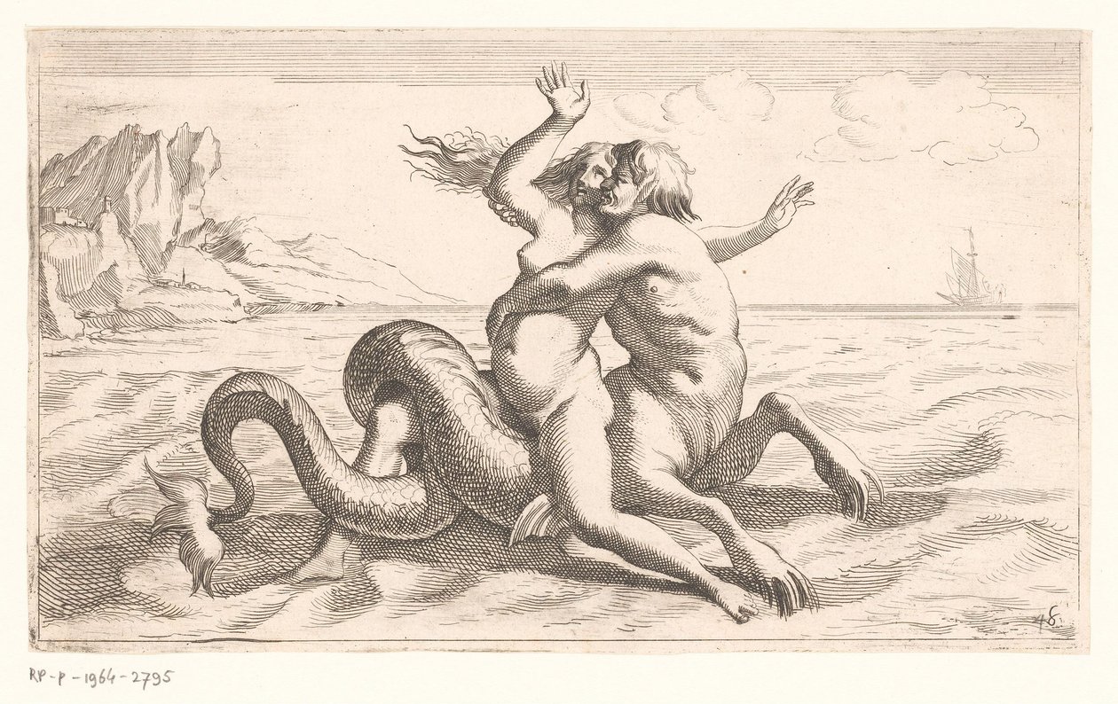 Tritão rapta uma mulher de Jean Lepautre (attributed to)
