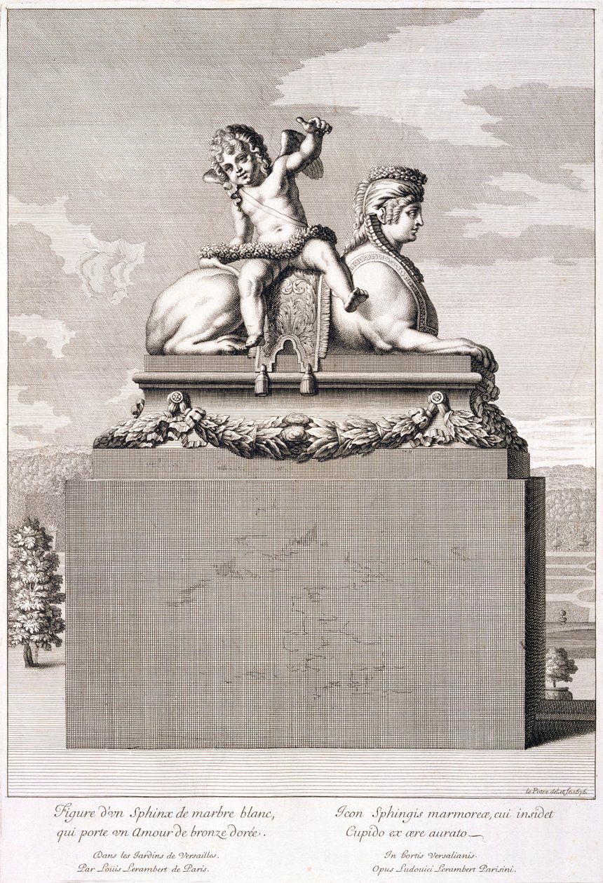 Figura de uma esfinge em Versalhes, 1676 de Jean Lepautre