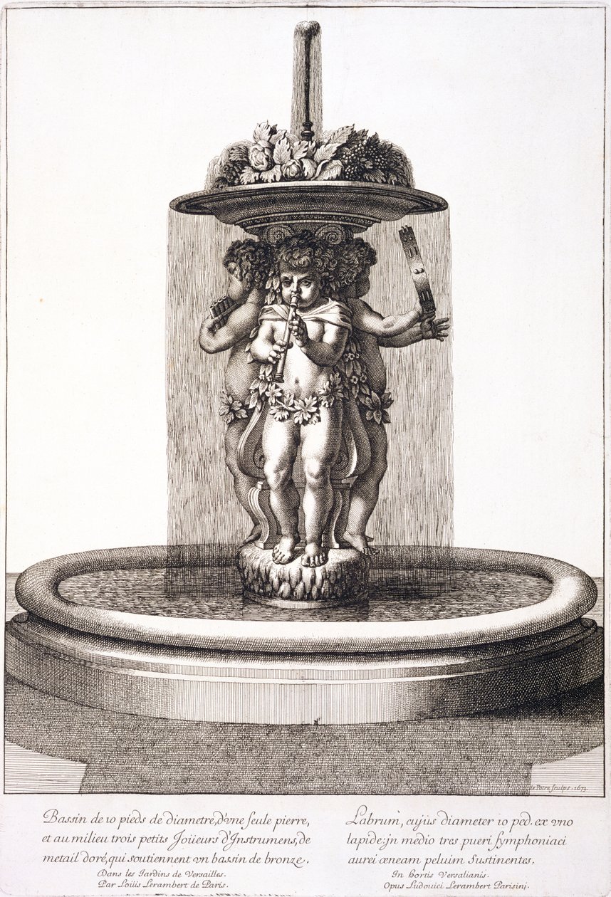 Fonte por Louis Lerambert em Versalhes, 1673 de Jean Lepautre