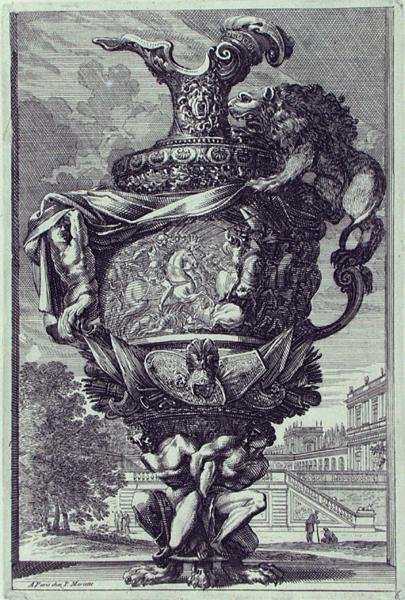 Escultura de jardim, publicado c.1670 (gravura) (ver também 172935) de Jean Lepautre