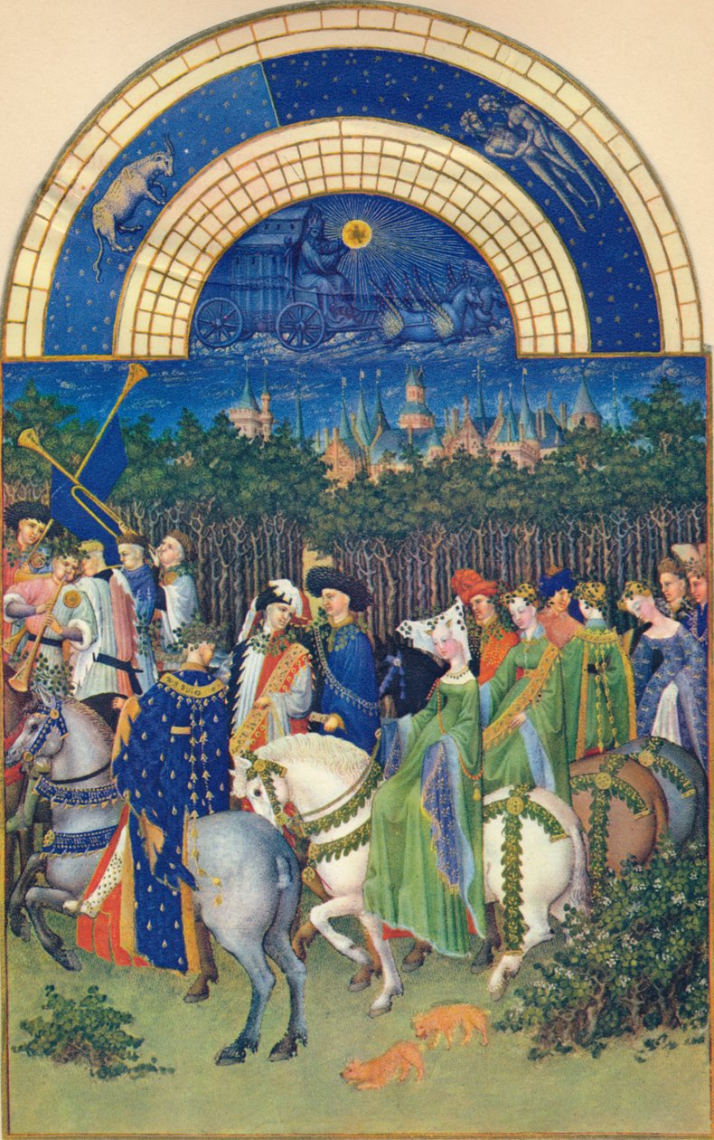 Maio - a cidade de Riom, século XV, 1939. de Jean Limbourg