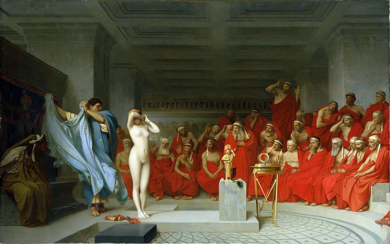 Phryne perante o Areópago. de Jean Leon Gerome
