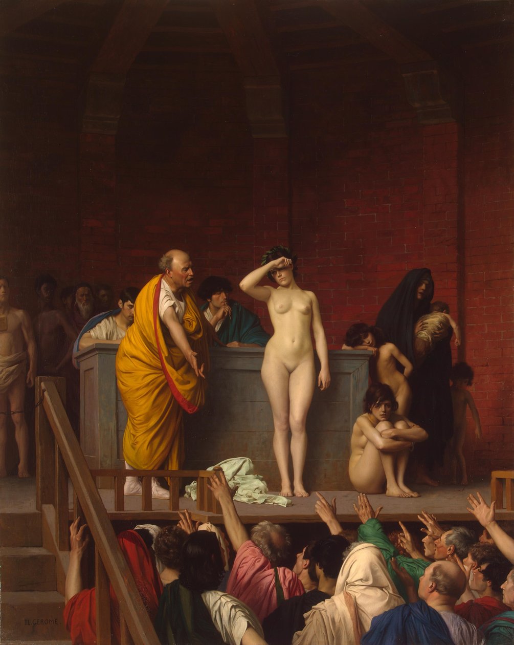 Mercado de escravos na Roma Antiga de Jean Leon Gerome