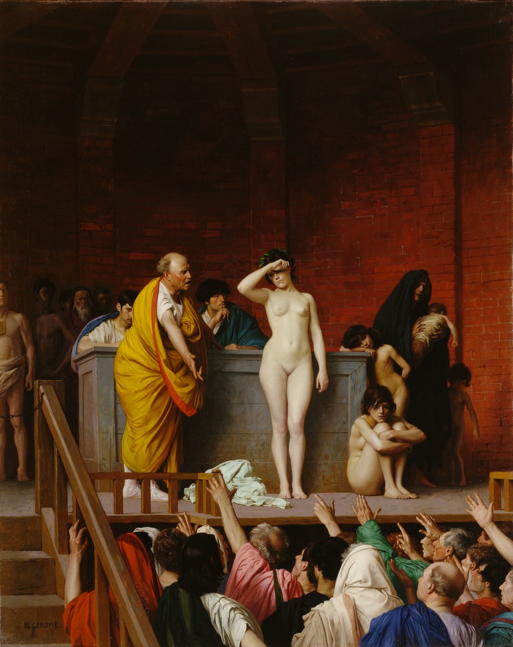 Mercado de escravos na Roma Antiga de Jean Leon Gerome