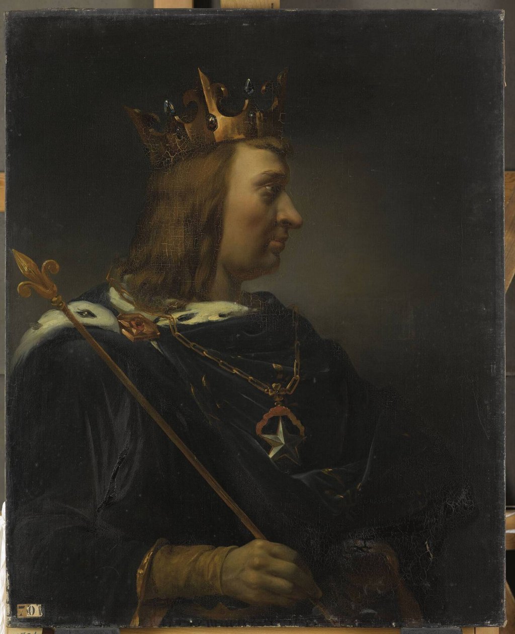 Francês:  Jean II, dit le Bon, roi de France (1319-1364) João II, chamado o Bom, rei de França (1319-1364) de Jean Leonard Lugardon