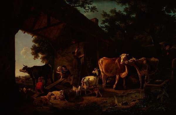 Animais que saem do celeiro de Jean Louis De Marne