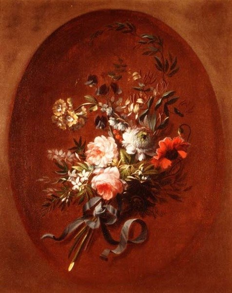Bouquet de rosas, papoilas e outras flores de Jean Louis (attr. to) Prevost