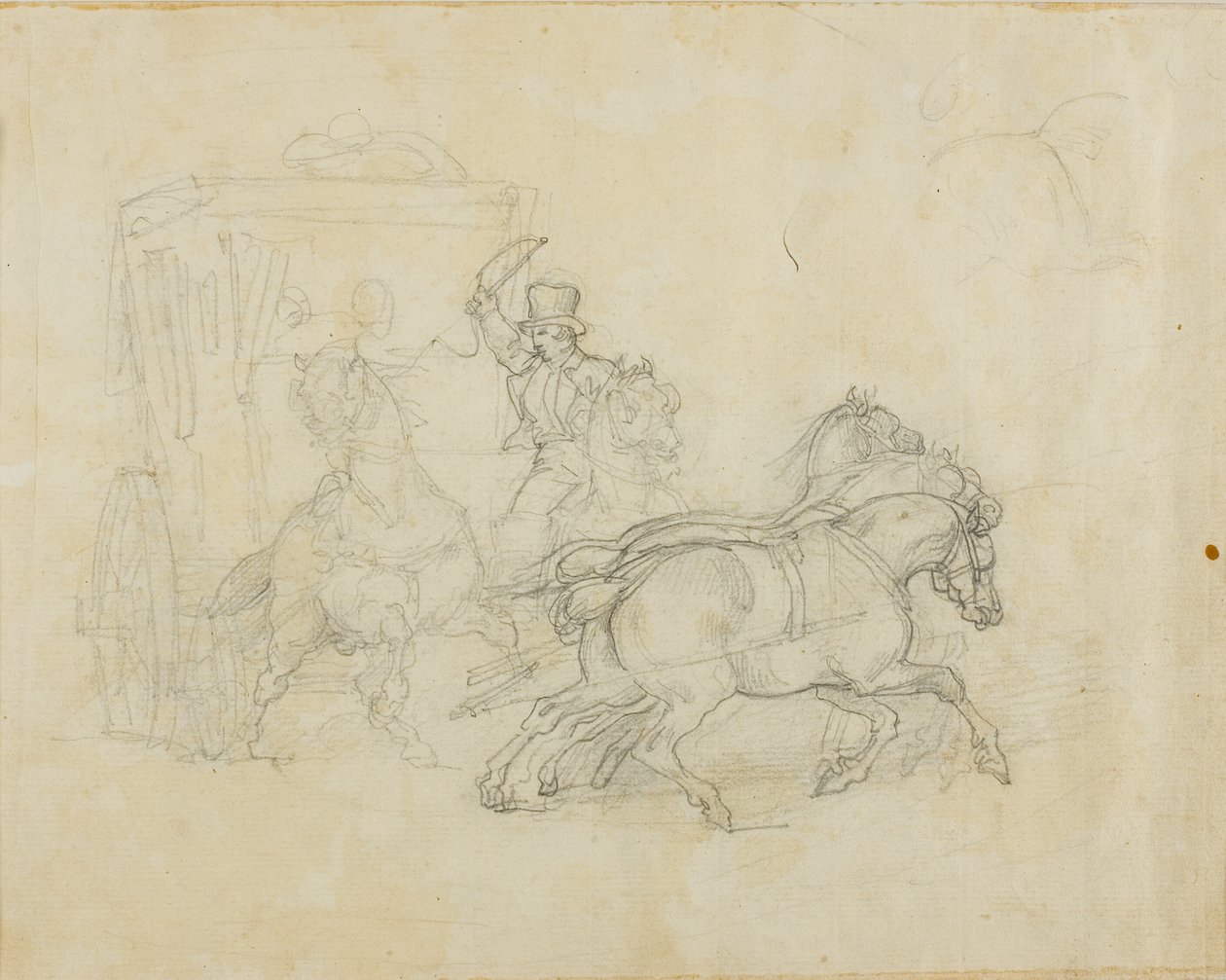 Uma diligência puxada por cinco cavalos de Jean Louis André Théodore Géricault