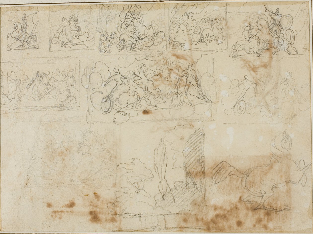 Onze esboços de composição de Jean Louis André Théodore Géricault