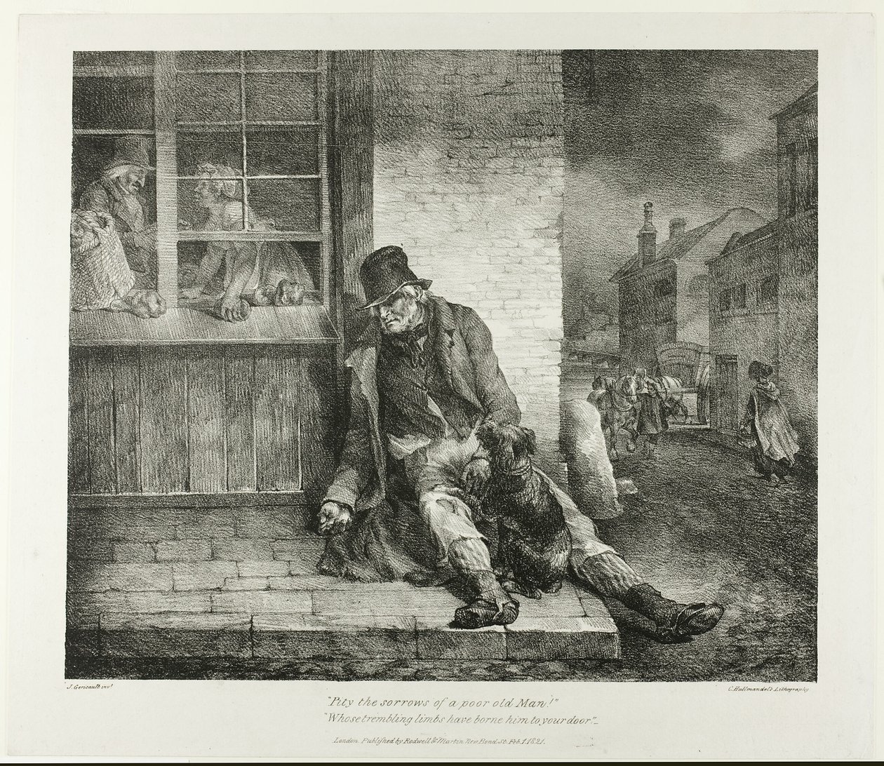 Pity the Sorrows of a Poor Old Man!... plate 2 from Various Subjects Drawn from Life on Stone de Jean Louis André Théodore Géricault