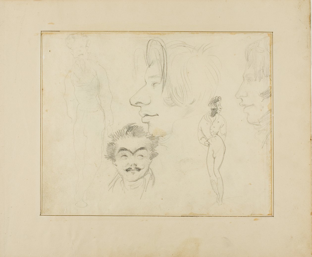 Folha de caricaturas de Jean Louis André Théodore Géricault