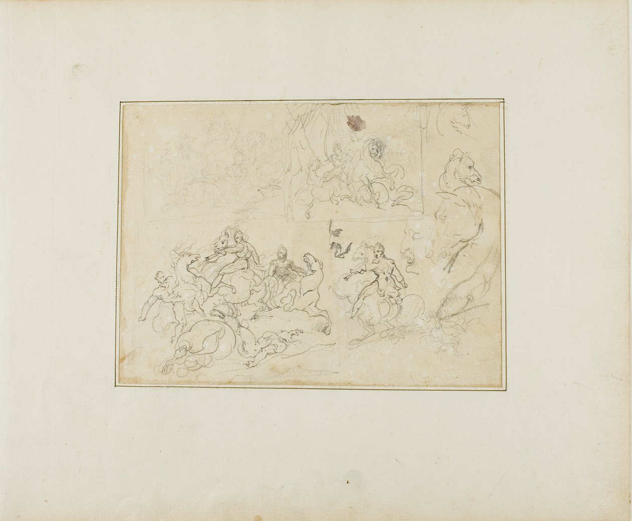 Esboços de uma batalha de cavalaria de Jean Louis André Théodore Géricault