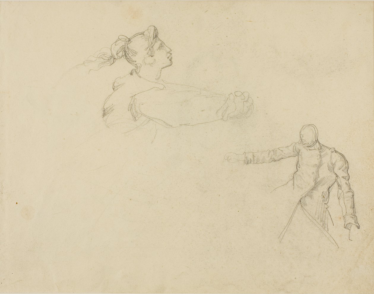 Estudos de uma mulher e de um soldado de Jean Louis André Théodore Géricault