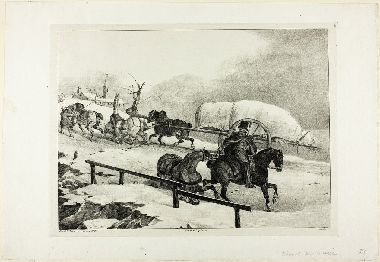 Carroça a subir uma encosta de Jean Louis André Théodore Géricault