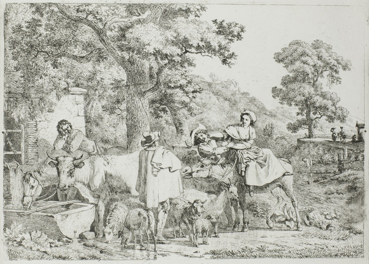 A vaca e o cavalo na manjedoura de Jean Louis De Marne