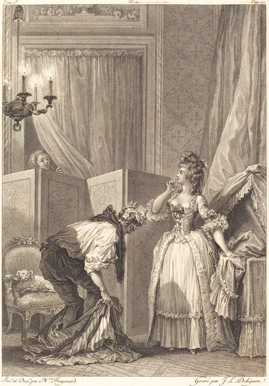 O Corno Vencido e Contente de Jean Louis Delignon and Antoine Jean Duclos after Jean Honoré Fragonard