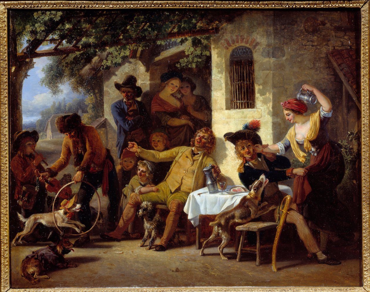Vítimas em frente a uma pousada Pintura de Jean Louis Demarne (1744-1829) 1823 Grenoble, Musee des Beaux Arts de Jean Louis Demarne