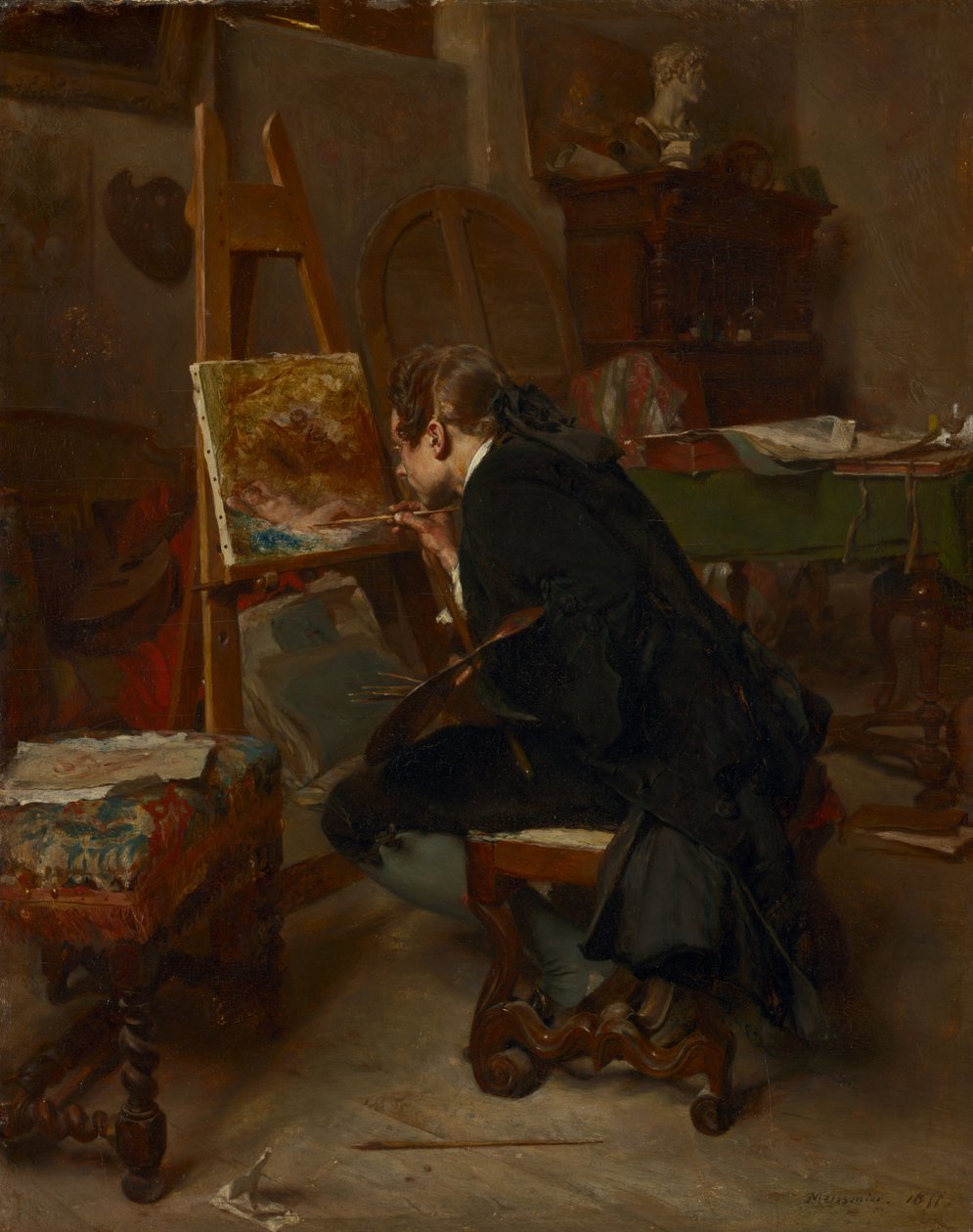Um pintor, 1855 de Jean Louis Ernest Meissonier