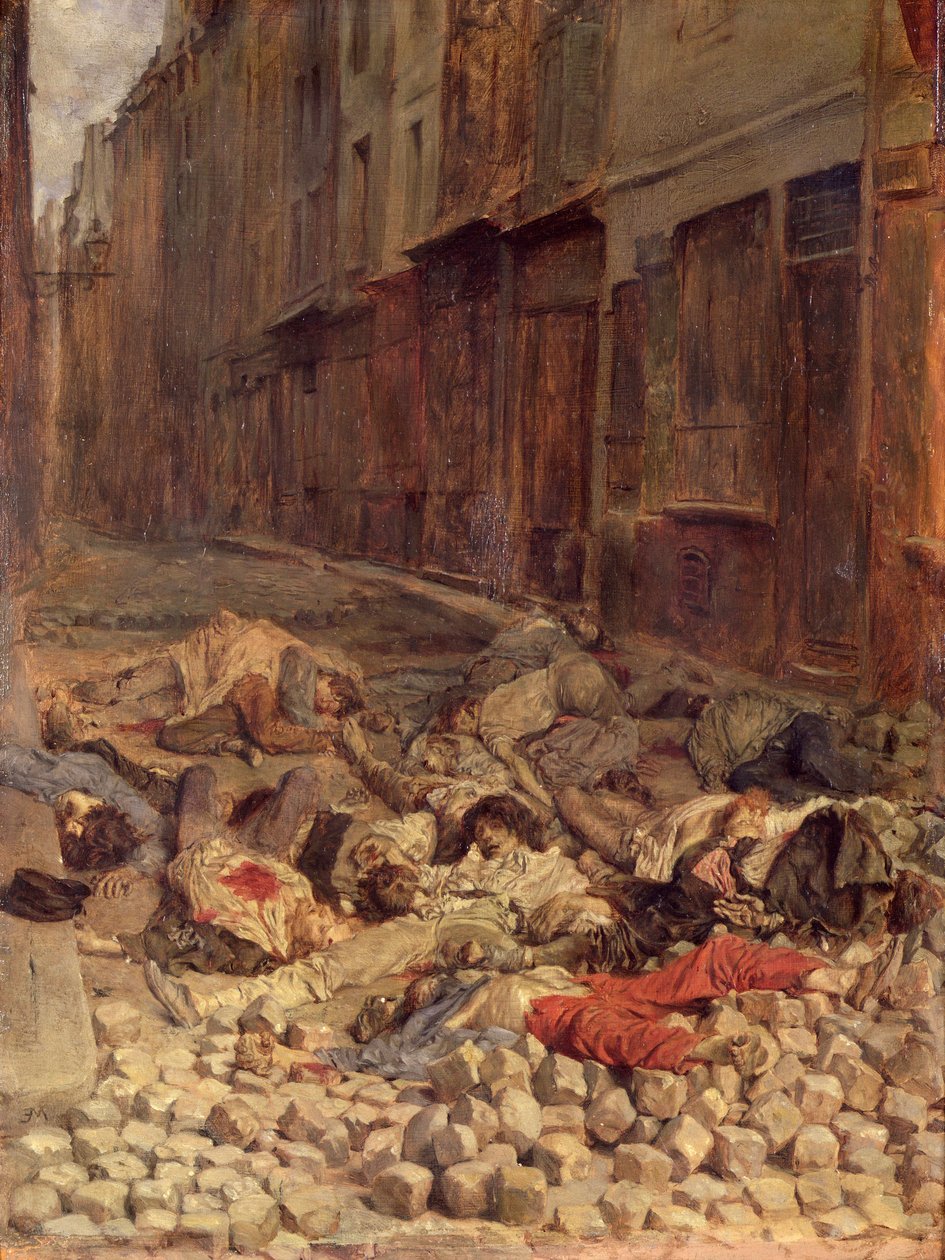 Barricada na Rue de la Mortellerie, Junho de 1848 (Memória da Guerra Civil) 1849 (óleo sobre tela) de Jean Louis Ernest Meissonier