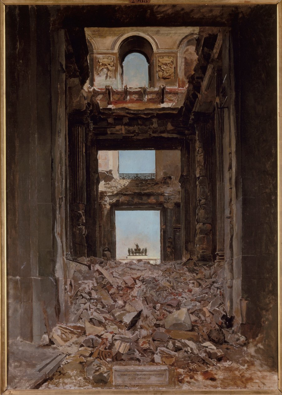 Francês: Ruines des Tuileries de Jean Louis Ernest Meissonier