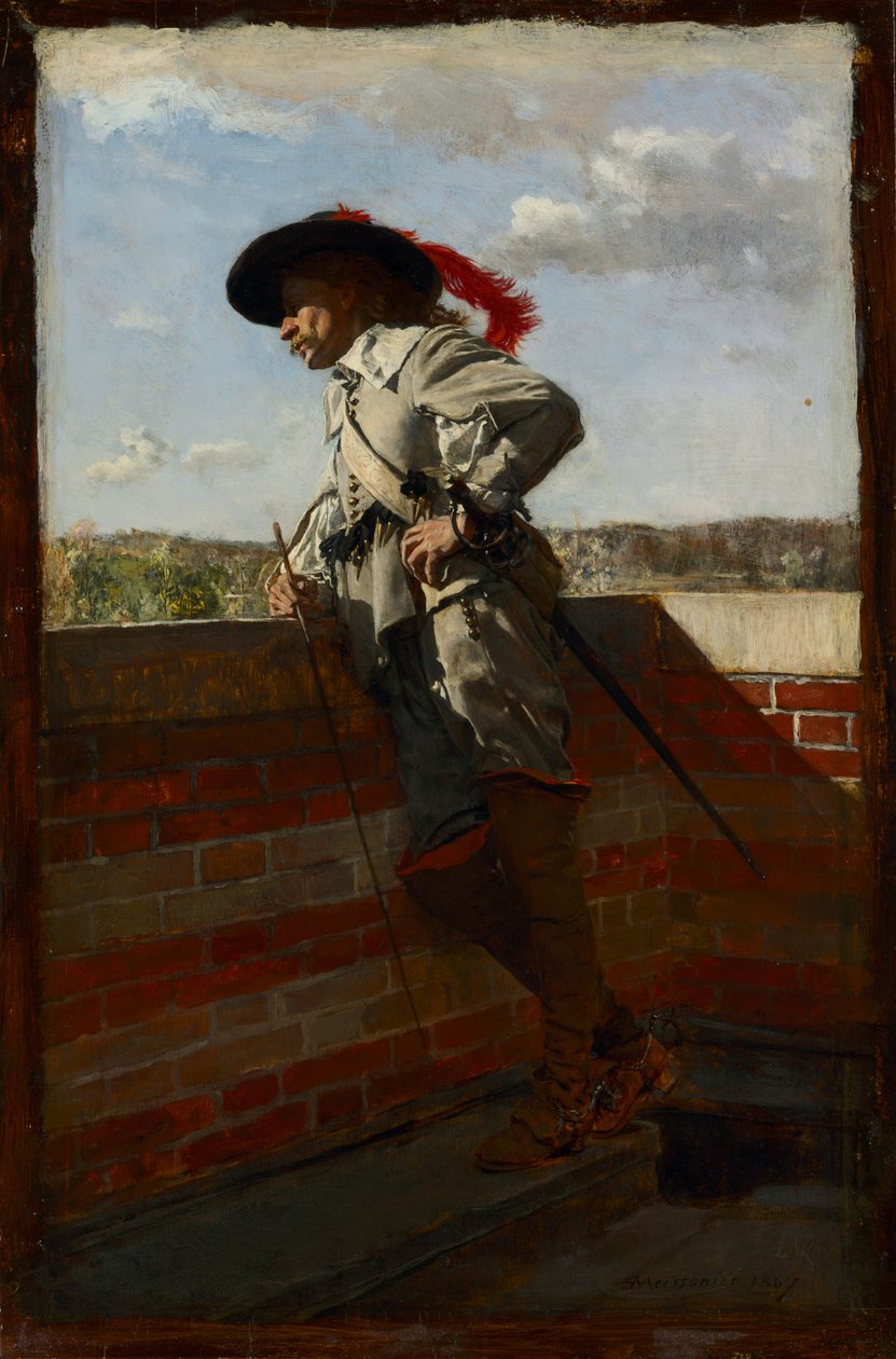 Em um terraço, 1867 de Jean Louis Ernest Meissonier