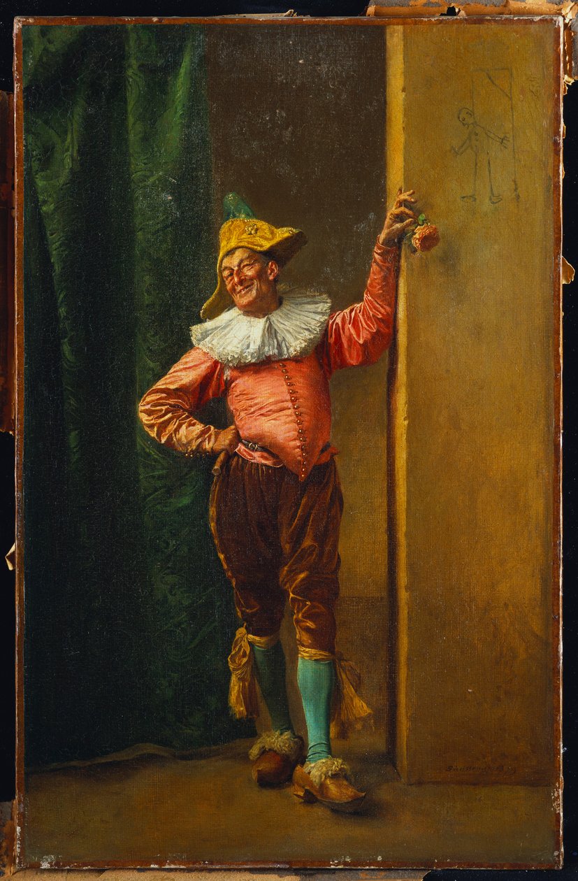 Polichinelle em rosa, 1879 de Jean Louis Ernest Meissonier
