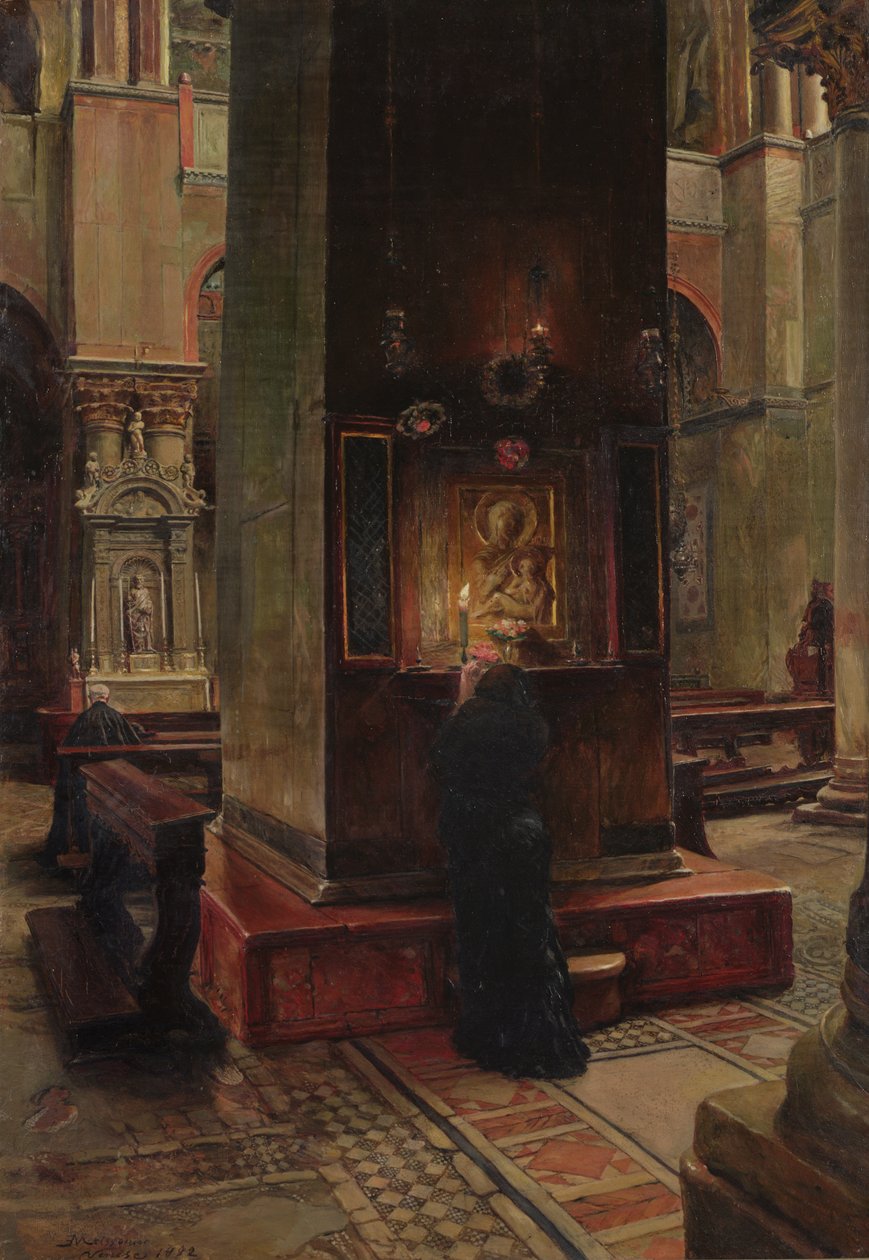 A Madonna do beijo em San Marco, Veneza, 1882 de Jean Louis Ernest Meissonier