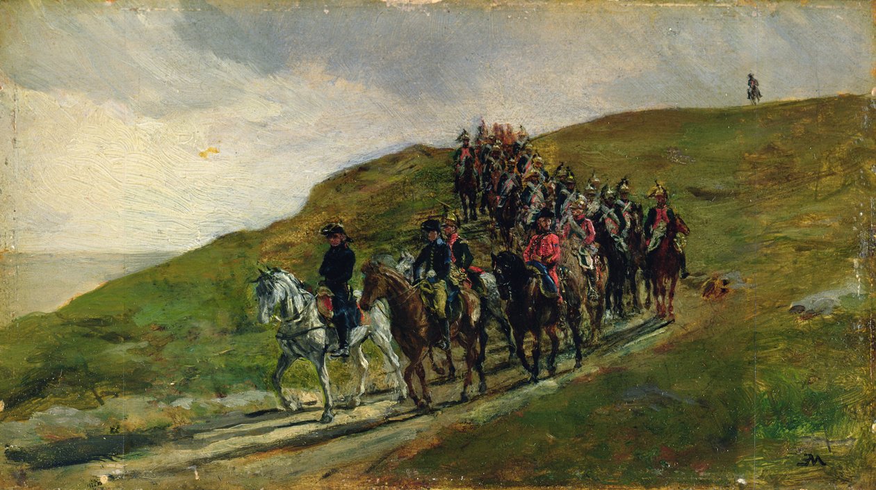 A Guarda Avançada de um Exército (óleo sobre painel) de Jean Louis Ernest Meissonnier