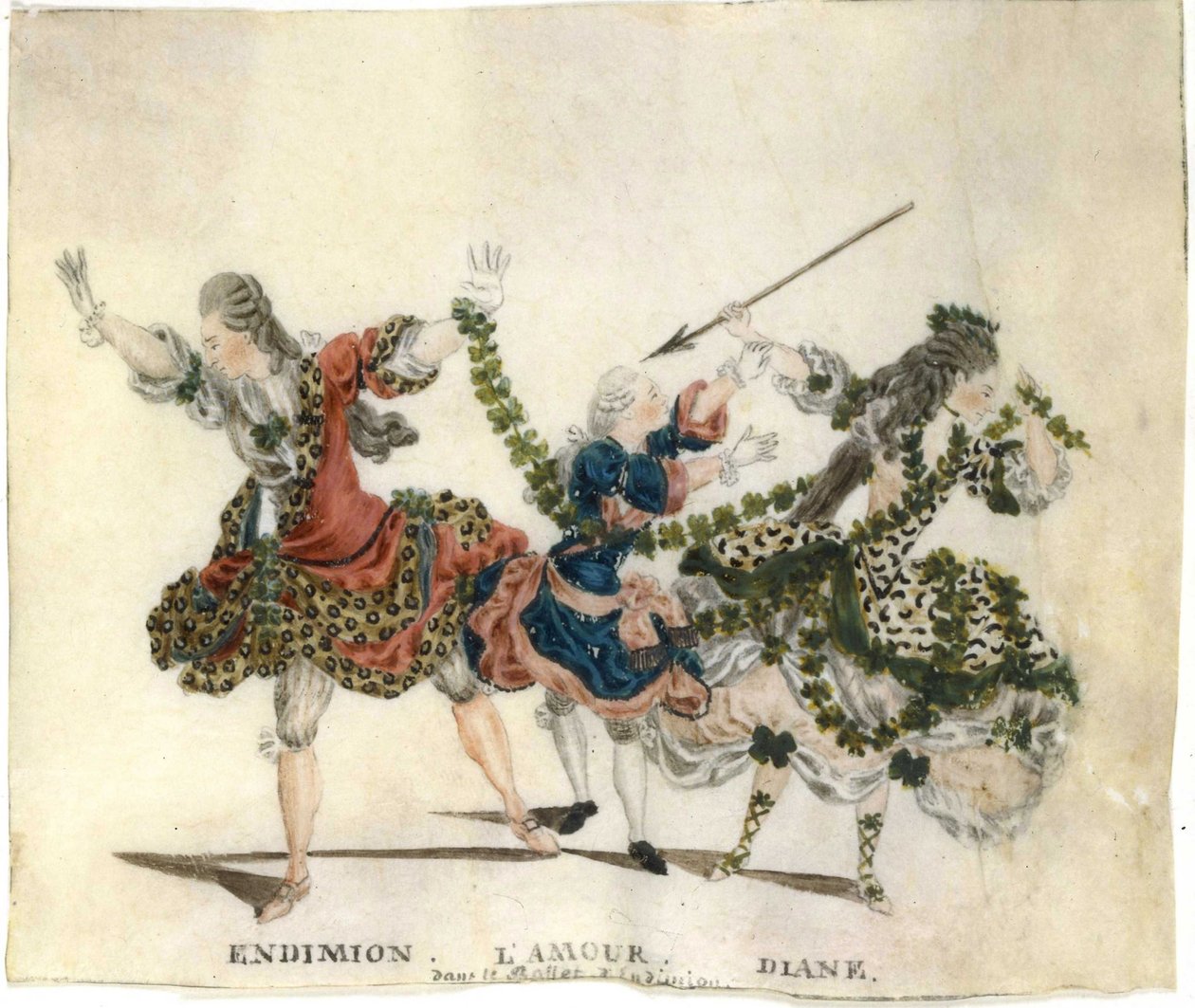 Figurino para o balé Endymion de Gaetano Vestris, 1773-1778. de Jean Louis Fesch