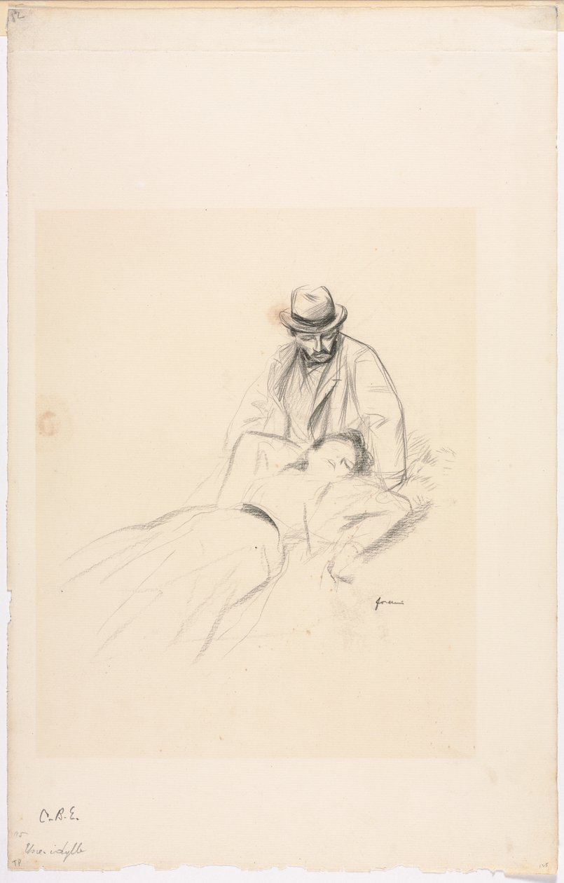 Um idílio, quarto trimestre de 1800 ou primeiro terço de 1900. de Jean Louis Forain